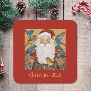 Porta-copo De Papel Quadrado Vintage Papais noeis Natal