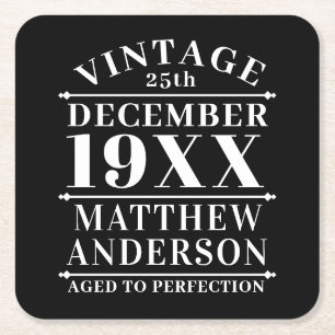 Porta-copo De Papel Quadrado Vintage personalizada envelhecida em perfeição