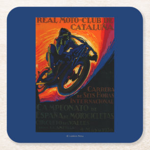 Porta-copo De Papel Quadrado Vintage real PosterEurope do clube de Moto