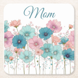 Porta-copo De Papel Quadrado Vintage Spring Flowers for Mom
