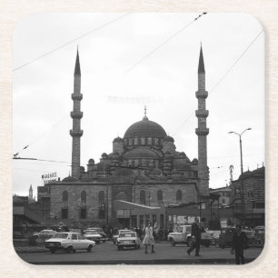 Porta-copo De Papel Quadrado Vintage Turkey Istambul A mesquita Yeni Camii