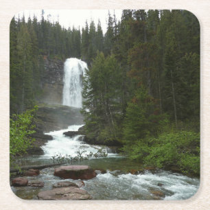 Porta-copo De Papel Quadrado Virginia Falls no Glacier National Park