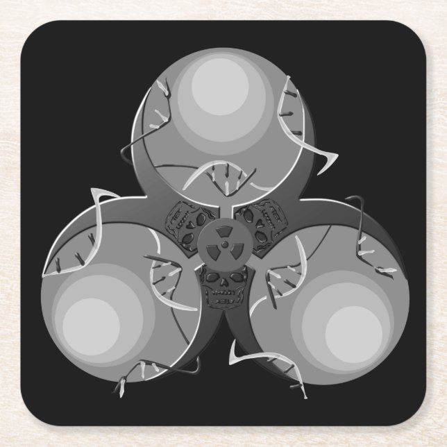 Porta-copo De Papel Quadrado Vírus da morte (Frente)