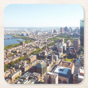 Porta-copo De Papel Quadrado Vista aérea de Boston