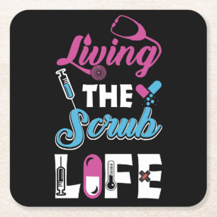 Porta-copo De Papel Quadrado Vivendo A Vida Escrupulosa - Presente Do Estetoscó