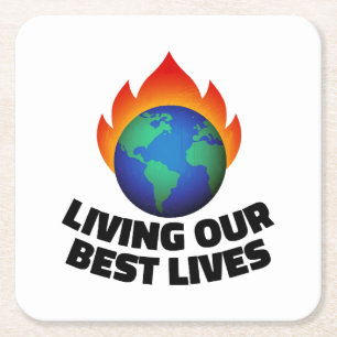 Porta-copo De Papel Quadrado Vivendo nossas melhores vidas