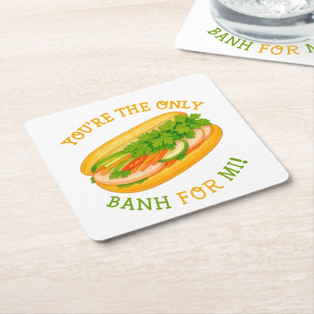 Porta-copo De Papel Quadrado Você é o único Banh para Mi! (Inclinado)