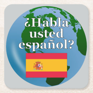 Porta-copo De Papel Quadrado Você fala espanhol? Em espanhol. Sinalizador e glo