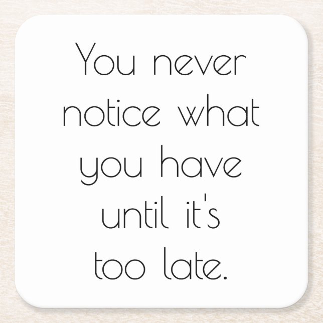 Porta-copo De Papel Quadrado Você Nunca Nota Porta copos De Papel (Frente)