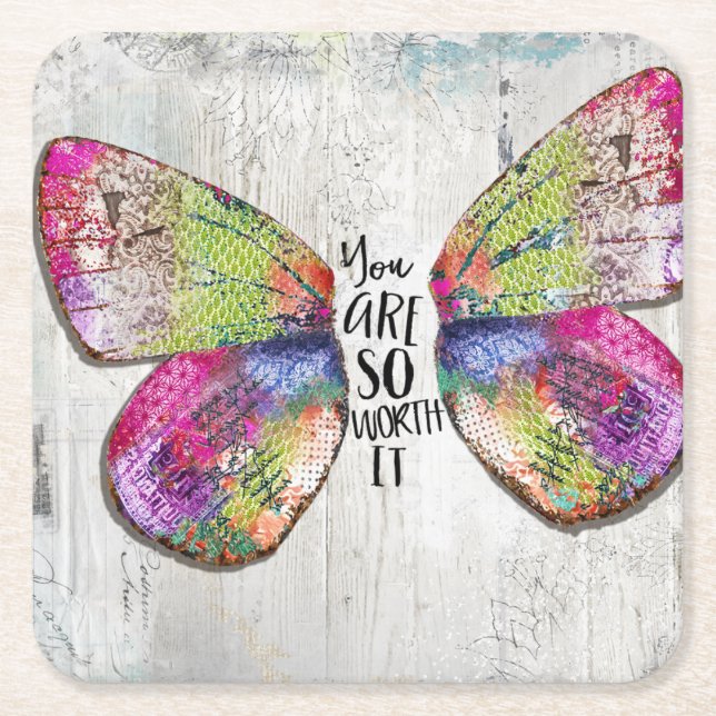 Porta-copo De Papel Quadrado Você Vale Tanto A Pena (Frente)