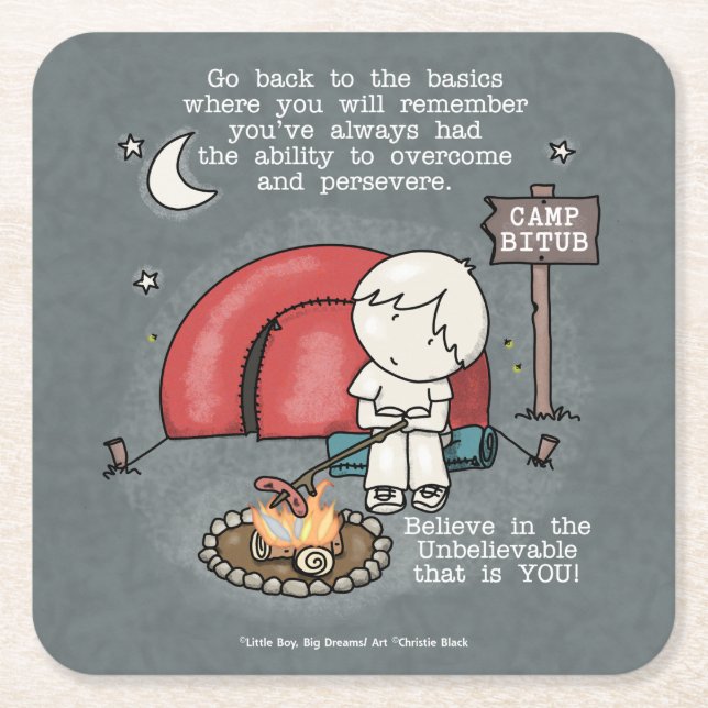 Porta-copo De Papel Quadrado Voltar ao básico (Frente)