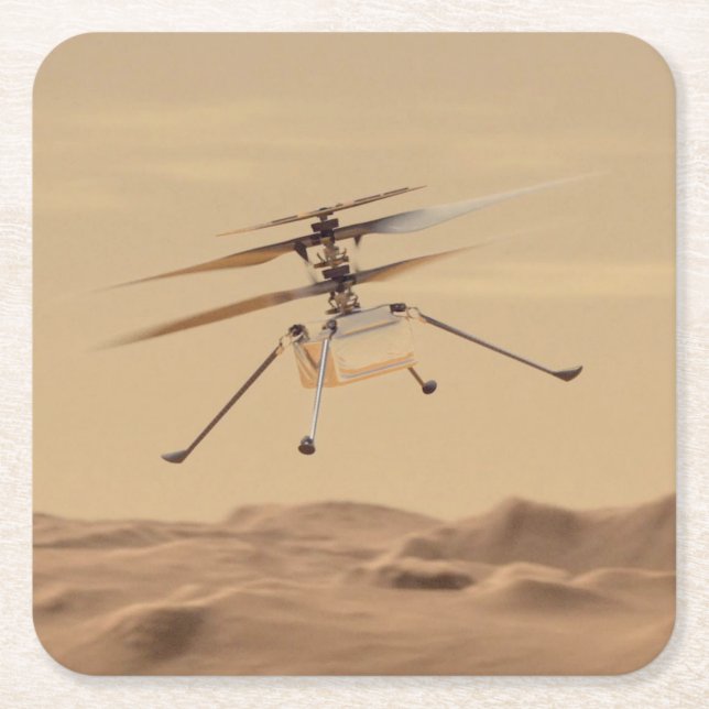 Porta-copo De Papel Quadrado Voo Mars Ingenuity Helicopter (Frente)