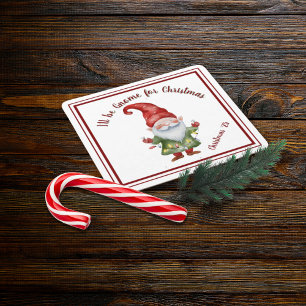 Porta-copo De Papel Quadrado Vou ser Gnome para o Natal Aquarela Colorido