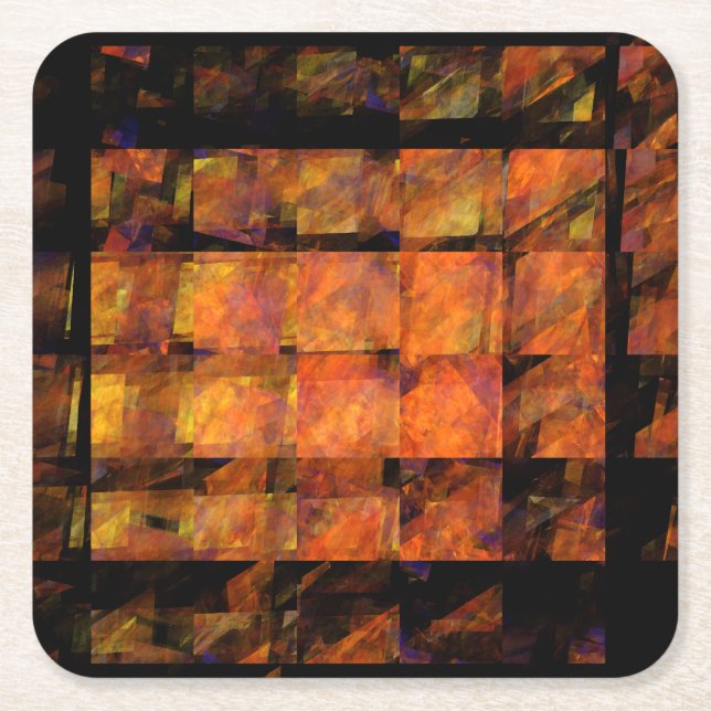 Porta-copo De Papel Quadrado Wall Abstrato Art (Frente)