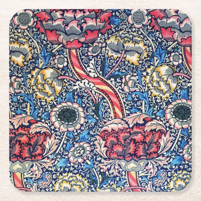 Porta-copo De Papel Quadrado Wandle, William Morris (Frente)