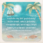 Porta-copo De Papel Quadrado Warmer Wonderland Tropical Beach Christmas<br><div class="desc">Adicione um toque tropical às suas comemorações de Natal com estas torres de natal impiedosas que incluem uma praia ao luar com conchas e areia esvoaçante, palmeiras, e um navio navegando no mar da turquesa. A letra da música é a da "Wonderland de inverno" mas com uma reviravolta tropical que...</div>