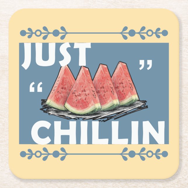 Porta-copo De Papel Quadrado watermelon (Frente)