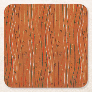 Porta-copo De Papel Quadrado Wavy Red Stripes Japonês Abstrato