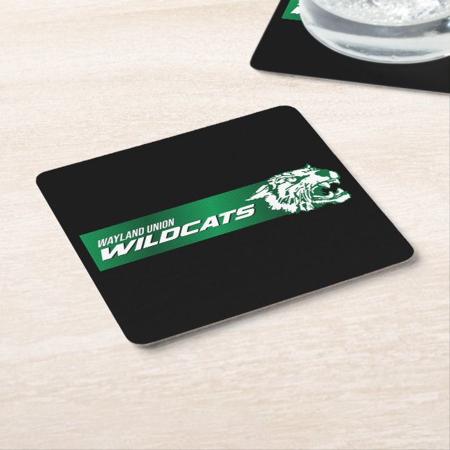 Porta-copo De Papel Quadrado Wayland Union Wildcats #2 (Inclinado)