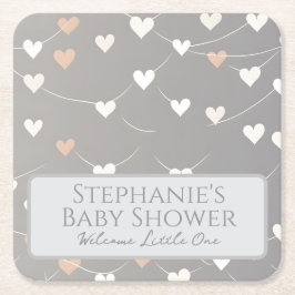 Porta-copo De Papel Quadrado "Welcome Little One" Adoption Baby Shower Coasters
