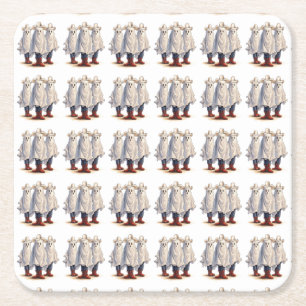 Porta-copo De Papel Quadrado Western Cowboy Fantasmas Spooky Padrão de Hallowee