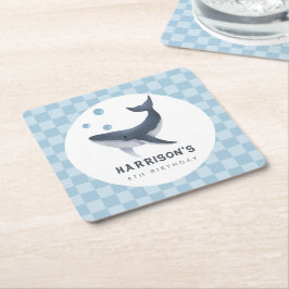 Porta-copo De Papel Quadrado Whale Under The Sea Ocean Thank You Favor