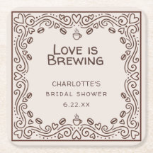 Whimsical Brown Love Is Brewing Bridal Shower