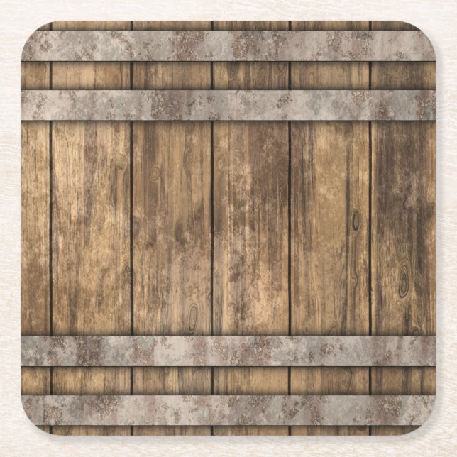 Porta-copo De Papel Quadrado Whiskey Barrel (Frente)