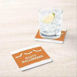 Porta-copo De Papel Quadrado White Watercolor Bats Halloween