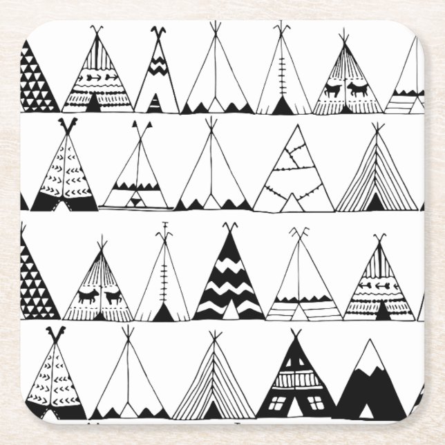 Porta-copo De Papel Quadrado Wigwam inspirado (Frente)