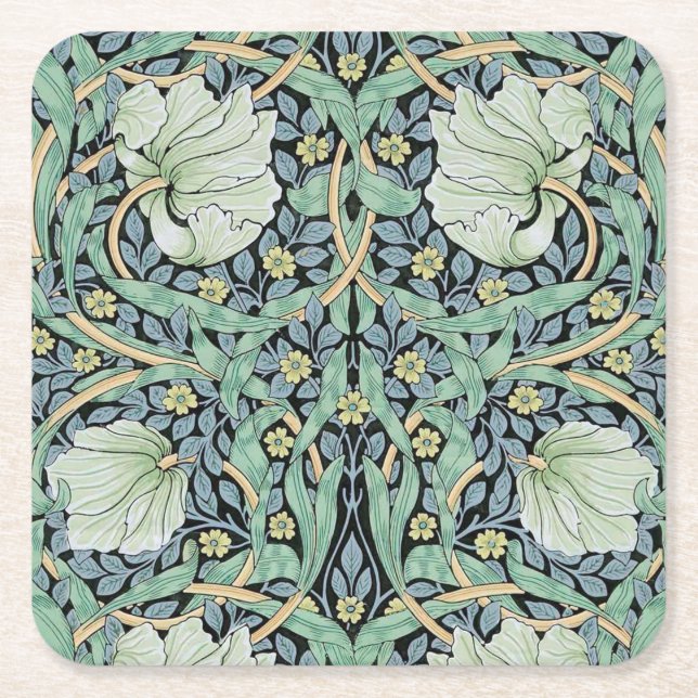 Porta-copo De Papel Quadrado William Morris (Frente)