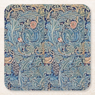 Porta-copo De Papel Quadrado William Morris Belo Padrão Floral Cor-de-rosa Azul