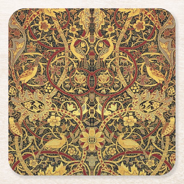 Porta-copo De Papel Quadrado William Morris Bullerswood Faux Tapeçaria (Frente)
