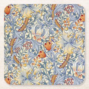 Porta-copo De Papel Quadrado William Morris Dourado Lily Victorian Wallpaper