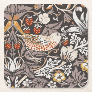 Porta-copo De Papel Quadrado William Morris Morango Furtado Carvão Ocre