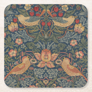 Porta-copo De Papel Quadrado William Morris Strawberry Theves Birds