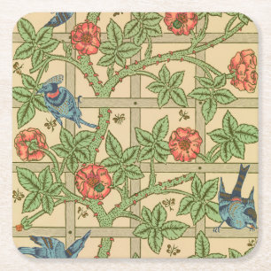 Porta-copo De Papel Quadrado William Morris Trellis Inglês Design Floral