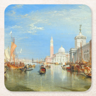 Porta-copo De Papel Quadrado William Turner - Veneza, A Dogana e San Giorgio