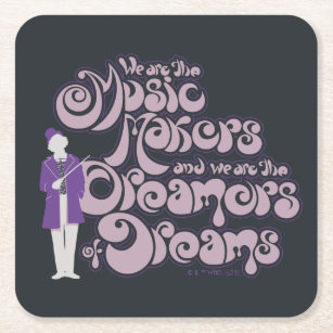 Porta-copo De Papel Quadrado Willy Wonka - Criadores de Música, Sonhadores de S