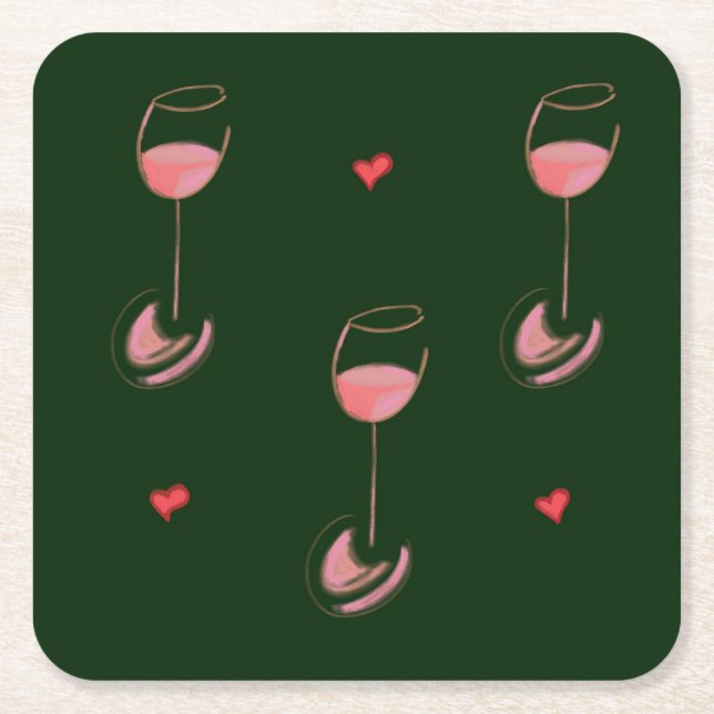 Porta-copo De Papel Quadrado Wine lover paper coasters (Frente)