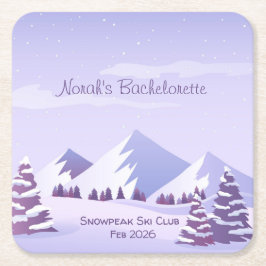 Porta-copo De Papel Quadrado Winter Mountain Bachelorette Weekend Custom 