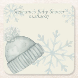 Porta-copo De Papel Quadrado Winter Wonder Baby Shower 