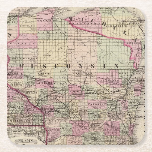 Porta-copo De Papel Quadrado Wisconsin 9 (Frente)