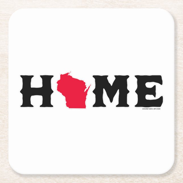 Porta-copo De Papel Quadrado Wisconsin Home (Frente)