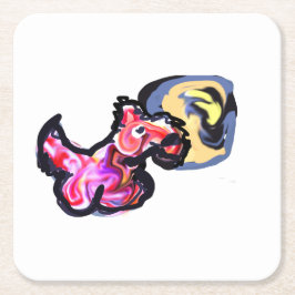 Porta-copo De Papel Quadrado Wolf light moon 