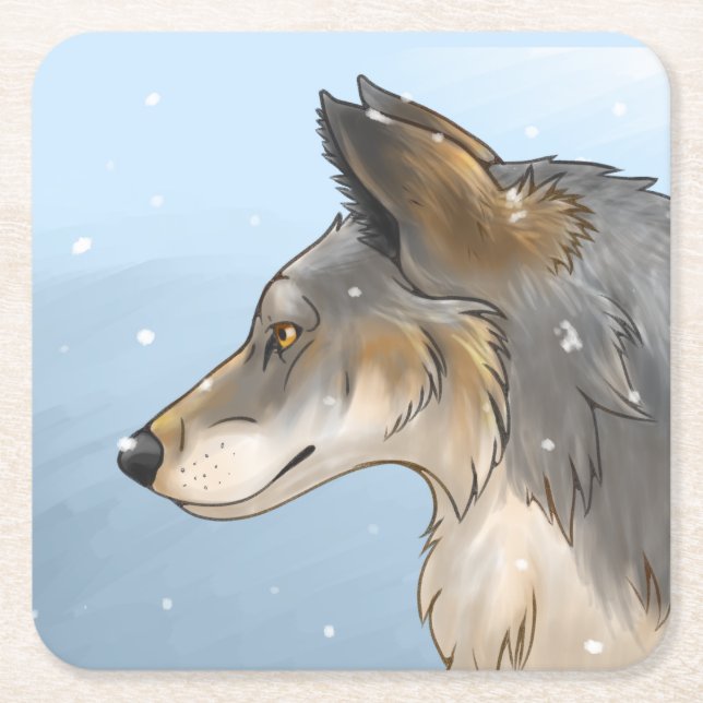 Porta-copo De Papel Quadrado Wolf Northwestern (Frente)