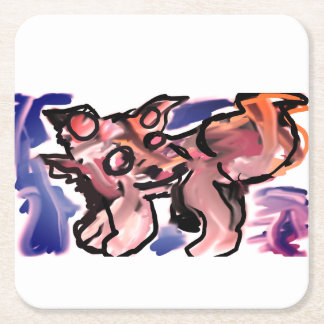 Porta-copo De Papel Quadrado Wolf wild winter