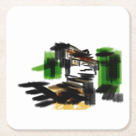 Porta-copo De Papel Quadrado Wolf winter fun