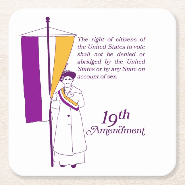 Porta-copo De Papel Quadrado Women's Suffrage (Frente)