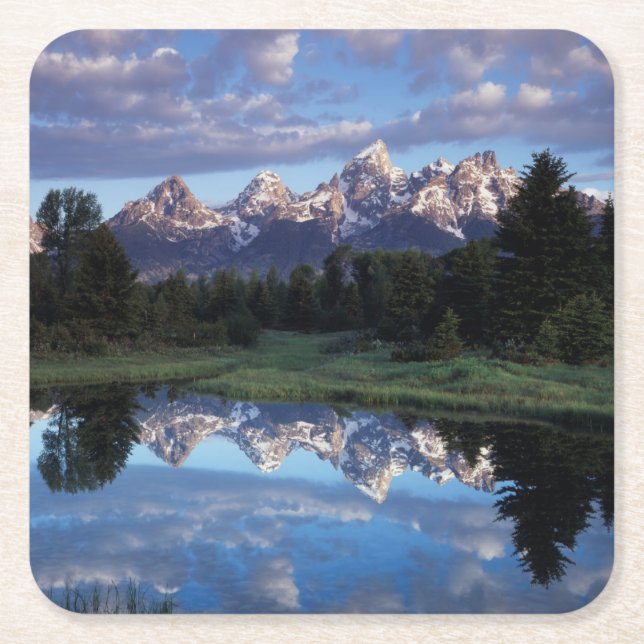 Porta-copo De Papel Quadrado Wyoming, Grand Teton National Park 4 (Frente)
